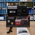 Retro Kaset Çalar Bluetooth Hoparlör 4 Band Radyo Mp3 Çalar FM USB TF Aux Girişli Siyah
