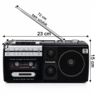 Retro Kaset Çalar Bluetooth Hoparlör 4 Band Radyo Mp3 Çalar FM USB TF Aux Girişli Siyah