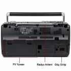 Retro Kaset Çalar Bluetooth Hoparlör 4 Band Radyo Mp3 Çalar FM USB TF Aux Girişli Siyah