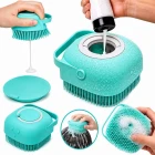 Silikon Banyo Duş Jeli Kesesi Hazneli Şampuan Peeling Vücut Masaj Fırçası