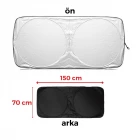 Katlanabilir Araba Ön Cam Güneşlik Metalize Isı Yalıtımlı Yazlık Araba Güneşliği 150x70cm