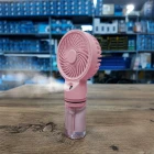 Su Püskürtmeli Su Hazneli Mini El Fanı Şarjlı Soğutucu Vantilatör Pembe