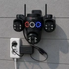 Esvision 4 Kameralı 4 Görüntülü 4K Ultra HD 360 Dönebilen Kablosuz Wifi Kamera Renkli Gece Görüşlü Su Geçirmez Sesli Görüşme Hareket Takip ES-703