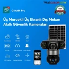 O-Kam Pro 4G SIM Kartlı 1 Yıl İnternet Hediyeli 9MP 3 Kameralı Güneş Enerjili Gece Görüşlü Güvenlik Kamerası