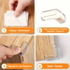 8 Adet Silikon Şeffaf Masa Kenarı Koruma Aparatı