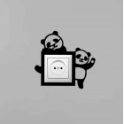 Ahşap Dekoratif Priz Kenarı Süsü Pandalı