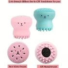 Ahtapot Şekilli Silikon Peeling Cilt Yüz Temizleme Fırçası Siyah Nokta Fırçası