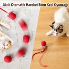 Akıllı Kedi Oyuncağı Otomatik Yuvarlanan Hareketli Top USB Şarjlı LED Işıklı 3 Modlu