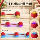 Akıllı Kedi Oyuncağı Otomatik Yuvarlanan Hareketli Top USB Şarjlı LED Işıklı 3 Modlu
