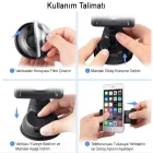 Araç Torpido ve Cam Vakumlu Telefon Tutucu 360 Dönen Kıskaçlı