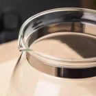 Ateşe Dayanıklı Süzgeçli Cam Demlik 700 ml Siyah