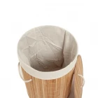 Bambu Çamaşır Sepeti 35x35x49 48 Lt Yuvarlak Bej