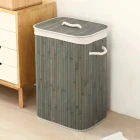 Bambu Çamaşır Sepeti 40x30x60 60 Lt Kare Yeşil