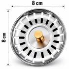 Çöpmak Süzgeç Mutfak Lavabo Sifon Gider Metal Tıpa Süzgeci 8 cm