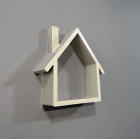 Ev Şekilli Dekoratif Duvar Rafı Gri