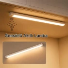 Gün Işığı Hareket Sensörlü Lamba Merdiven Dolap Çalışma Masası Mutfak Lambası Şarjlı Usb Led Lamba