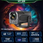 Hy320 Siyah Taşınabilir Sinema Projektörü 4K 1080p Bluetooth Android Projeksiyon