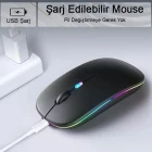 Kablosuz Fare Wireless Mouse 4 Tuşlu Sessiz Şarj Edilebilir Dpı Kontrol