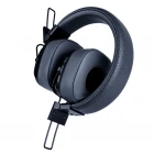 Katlanabilir Kafa Üstü Deri Kemerli Mikrofonlu Bluetooth 5.3 Kafa Üstü Kulaklık Uzun Süreli Kullanım Siyah