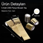 Kendinden Yapışkanlı Aynalı Mozaik Taşlı Dekor Bandı Disko Taşları 1 Metre Gold Renk