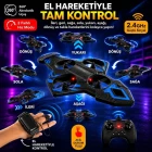 LED Işıklı El Hareketi Kontrollü Mini Drone Takla Özellikli Uçuş Tek Tuş Kalkış Uzaktan Kumandalı Uçak Drone