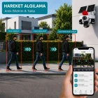 O-Kam Premium 4G 12MP SIM Kartlı 1 Yıl İnternet Hediyeli 4 Kameralı 4 Görüntülü Çift Solar Panelli Renkli Ledli Gece Görüşlü Güvenlik Kamerası OK-337Premium