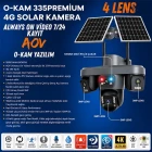 O-Kam Premium 4G 12MP SIM Kartlı 1 Yıl İnternet Hediyeli 4 Kameralı 4 Görüntülü Çift Solar Panelli Renkli Ledli Gece Görüşlü Güvenlik Kamerası