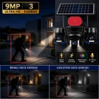 O-Kam Pro 4G 9MP SIM Kartlı 1 Yıl İnternet Hediyeli 3 Kameralı 3 Görüntülü Solar Panelli Gece Görüşlü Güvenlik Kamerası İnternet Paketli Ok-310