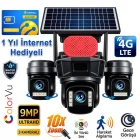 O-Kam Pro 4G 9MP SIM Kartlı 1 Yıl İnternet Hediyeli 3 Kameralı 3 Görüntülü Solar Panelli Gece Görüşlü Güvenlik Kamerası İnternet Paketli Ok-310