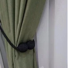 Örgülü Mıknatıslı Perde Mandalı Tokası Siyah