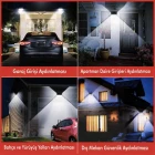 Powerdex Premium 210 Ledli 3 Renk Modlu Güneş Enerjili Su Geçirmez Harekete Duyarlı Solar LED Dış Mekan Bahçe Lambası