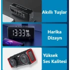 Saatli Bluetooth Hoparlör FM Termometre