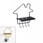 Siyah Ev Şekilli Metal Raflı Anahtarlık