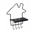 Siyah Ev Şekilli Metal Raflı Anahtarlık