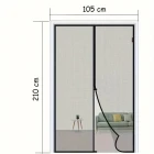 Siyah Mıknatıslı Kapı Sinekliği 105 x 210 cm