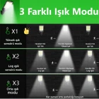 Solar Güneş Enerjili Led Bahçe Aydınlatması 120 Ledli 3 Modlu Hareket Sensörlü
