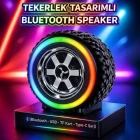 Tekerlek Tasarımlı Bluetooth Speaker USB TF Kart Bluetooth Destekli Tekerlek Hoparlör