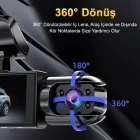 V9 1296P Super HD Çift Kameralı Wifi GPS Özellikli Araç Kamerası G Sensör Gece Görüşlü Geniş Açılı