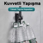 Yapışkanlı Duş Başlığı Tutucu Ayarlı Siyah