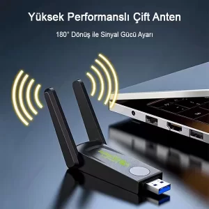 1300 Mbps Dual Band Usb 3.0 Adaptör Kablosuz Wifi Alıcı 2.4ghz 5ghz