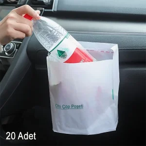 20 Adet Pratik Su Geçirmez Yapışkanlı Oto Araba Çöp Poşeti