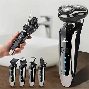 5 in 1 Şarjlı Tıraş Makinesi Burun Kılı Alıcı 3D Sıfır Traş Sakal ve Bıyık Düzeltici Yüz Temizleme Fırçası