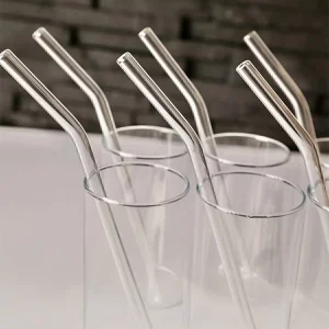 6 Adet Eğimli Şeffaf Cam Pipet