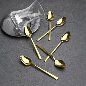 6 Lı Sude Klasik Çay Kaşığı Gold