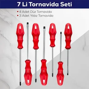 7 Parça Yüksek Kaliteli Tornavida Seti Sağlam ve Kulanışlı Tornavida Seti