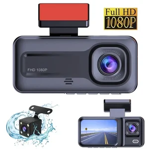 A98 1080P Full Hd 3 Kameralı Arka Park Kamerası Sensörlü Lcd Ekranlı Araç Kamerası