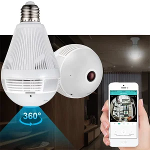Ampul Şeklinde Panaromik Wifi Güvenlik Kamerası 360 Derece 1080p