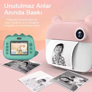 Anında Baskılı Dijital Çocuk Fotoğraf Makinesi HD Video