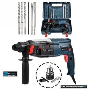 Assur 850W Metal Şanzıman Darbeli Matkap Kırıcı Delici Hilti 2-28mm