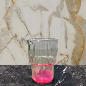 Fosforlu Renkli Origami Stil Cam Bardak Pembe